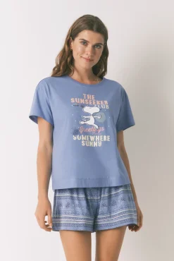 Women'secret Pijama corto algodón Snoopy