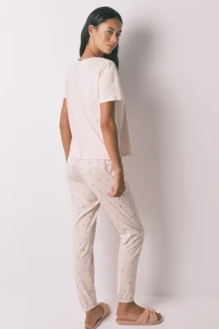 Women'secret Pijama largo 100% algodón flores