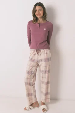 Women'secret Pijama largo algodón estampado cuadros