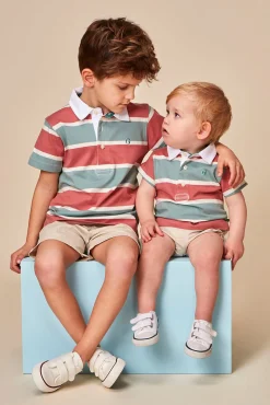 Crianças Gocco Polo de rayas tricolor