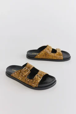 Slowlove Sandalia de piel estampado serpiente