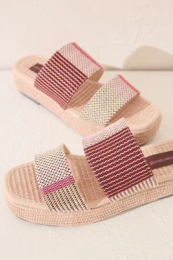 Women'secret Sandalias plataforma rafia multicolor