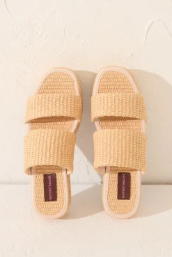 Women'secret Sandalias plataforma rafia natural