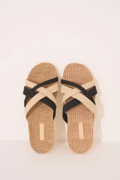 Women'secret Sandalias rafia tiras cruzadas