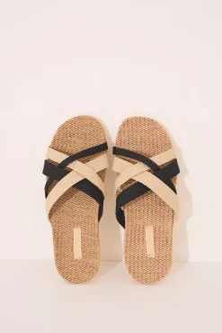 Women'secret Sandalias rafia tiras cruzadas