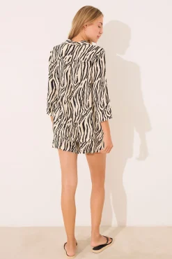 Women'secret Set camisa y pantalón corto cebra