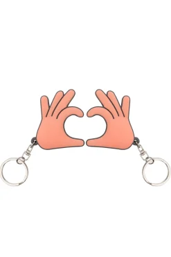 Mr. Wonderful Set de 2 llaveros - Manos en forma de corazón