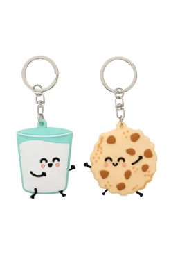 Mr. Wonderful Set de 2 llaveros - Vaso de leche y galletas