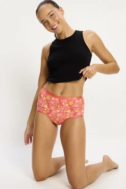 Modibodi SmileyWorld® Braga Menstrual Alta Bambú Flujo Súper Coral