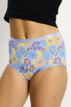 Modibodi SmileyWorld® Braga Menstrual Alta Bambú Flujo Moderado Blue