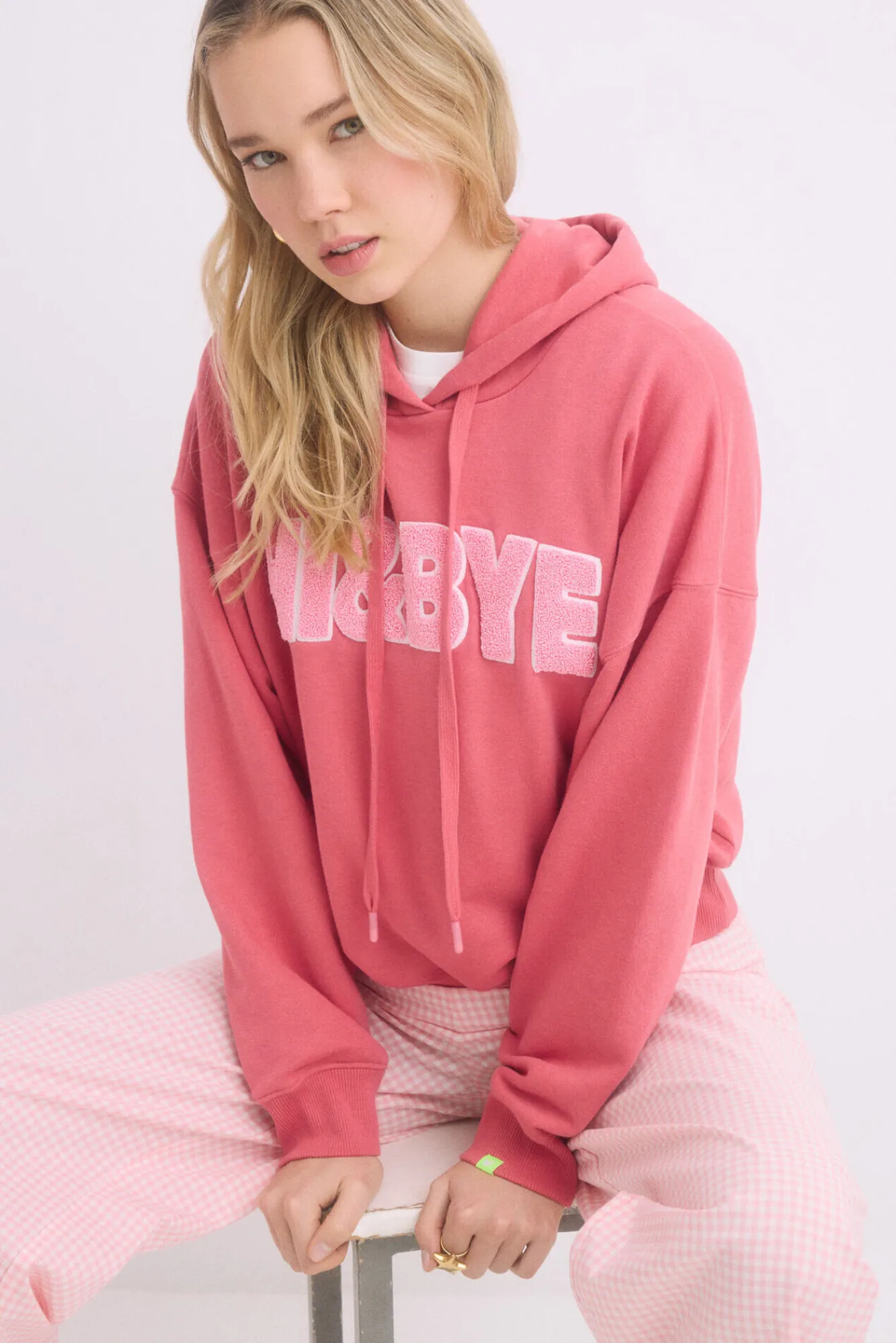 HI&BYE Sudadera capucha felpa algodón