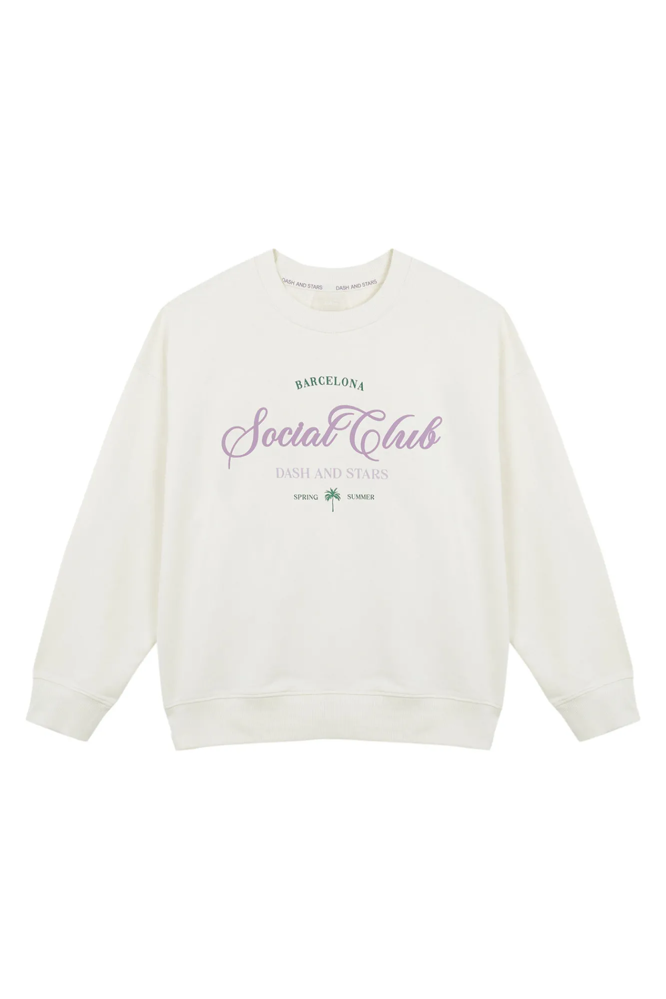 Dash and Stars Sudadera felpa 100% algodón blanco