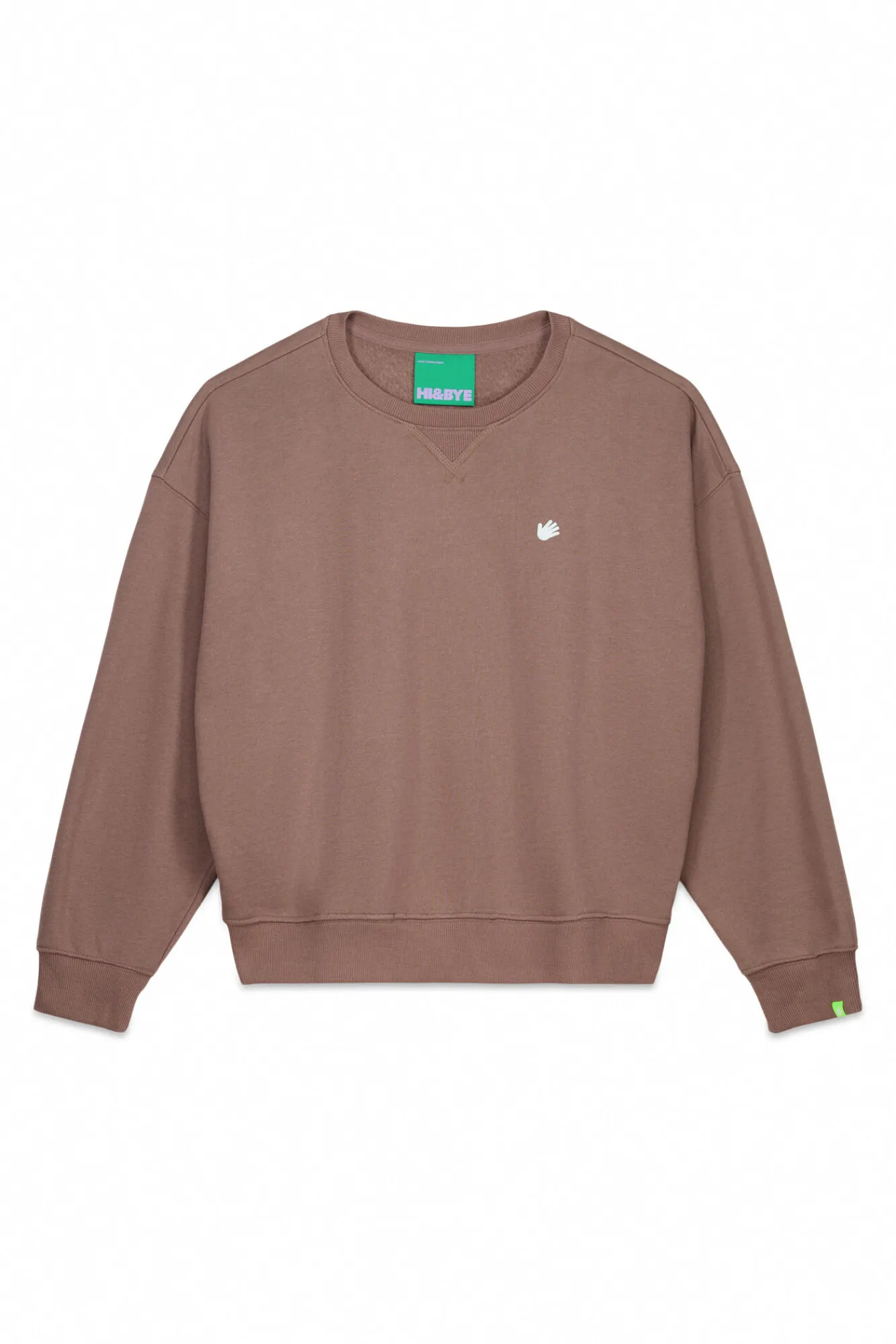 HI&BYE Sudadera felpa lisa marrón