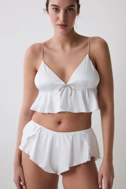 Penti Sujetador bralette triangular satinado blanco