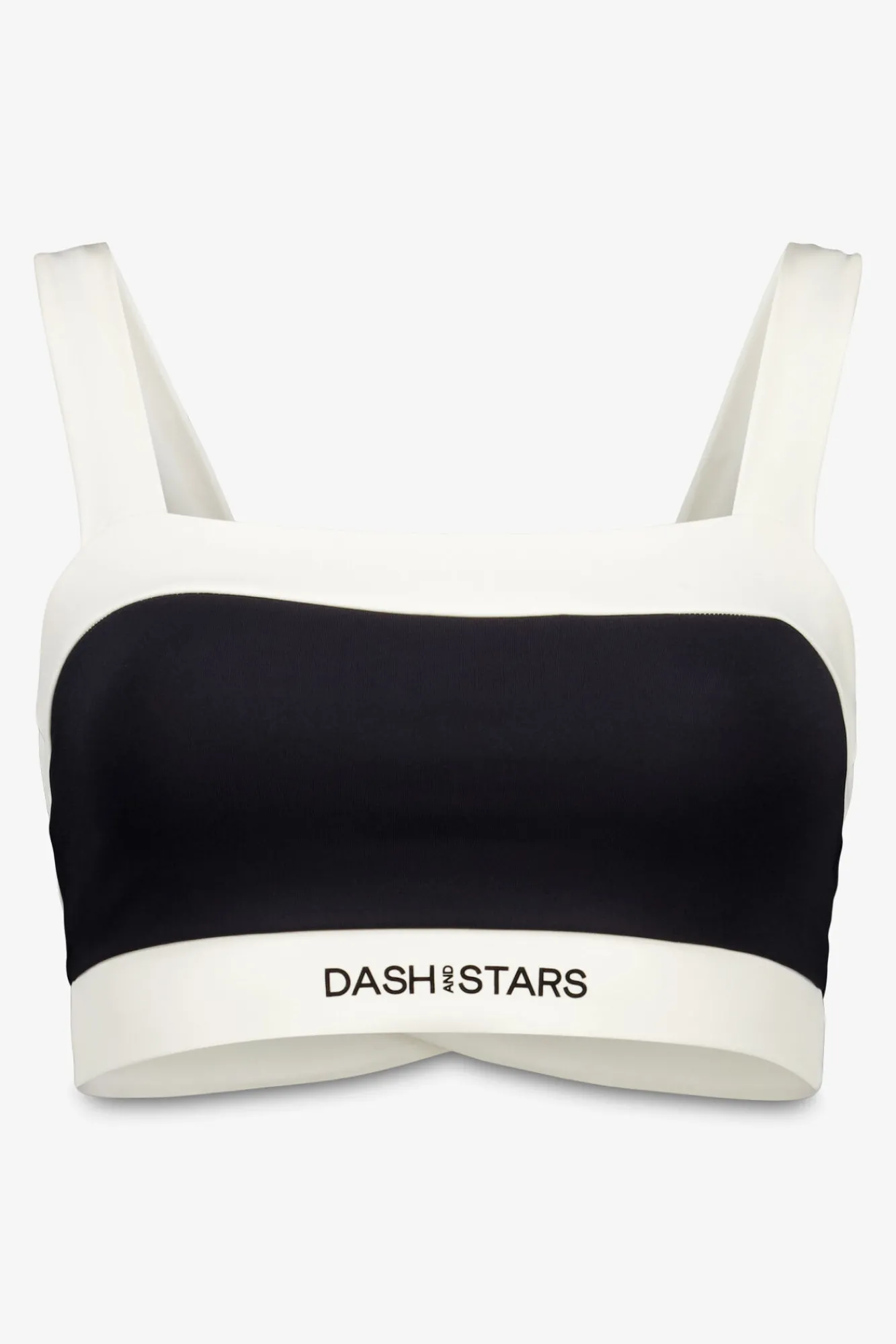 Dash and Stars Sujetador deportivo 4D Stretch bandeau blanco y