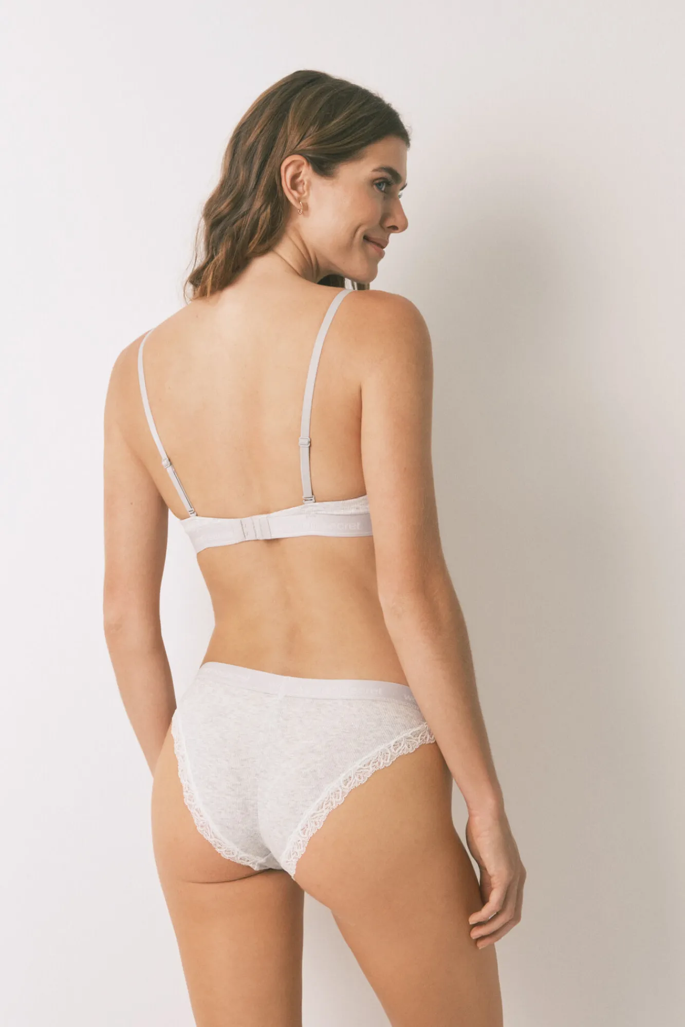 Women'secret Sujetador push up GORGEOUS algodón gris