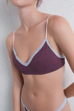 HI&BYE Sujetador seamless pointelle burgundy
