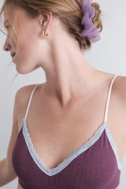 HI&BYE Sujetador seamless pointelle burgundy