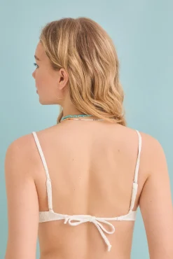 HI&BYE Top bikini bandeau textura miniflor