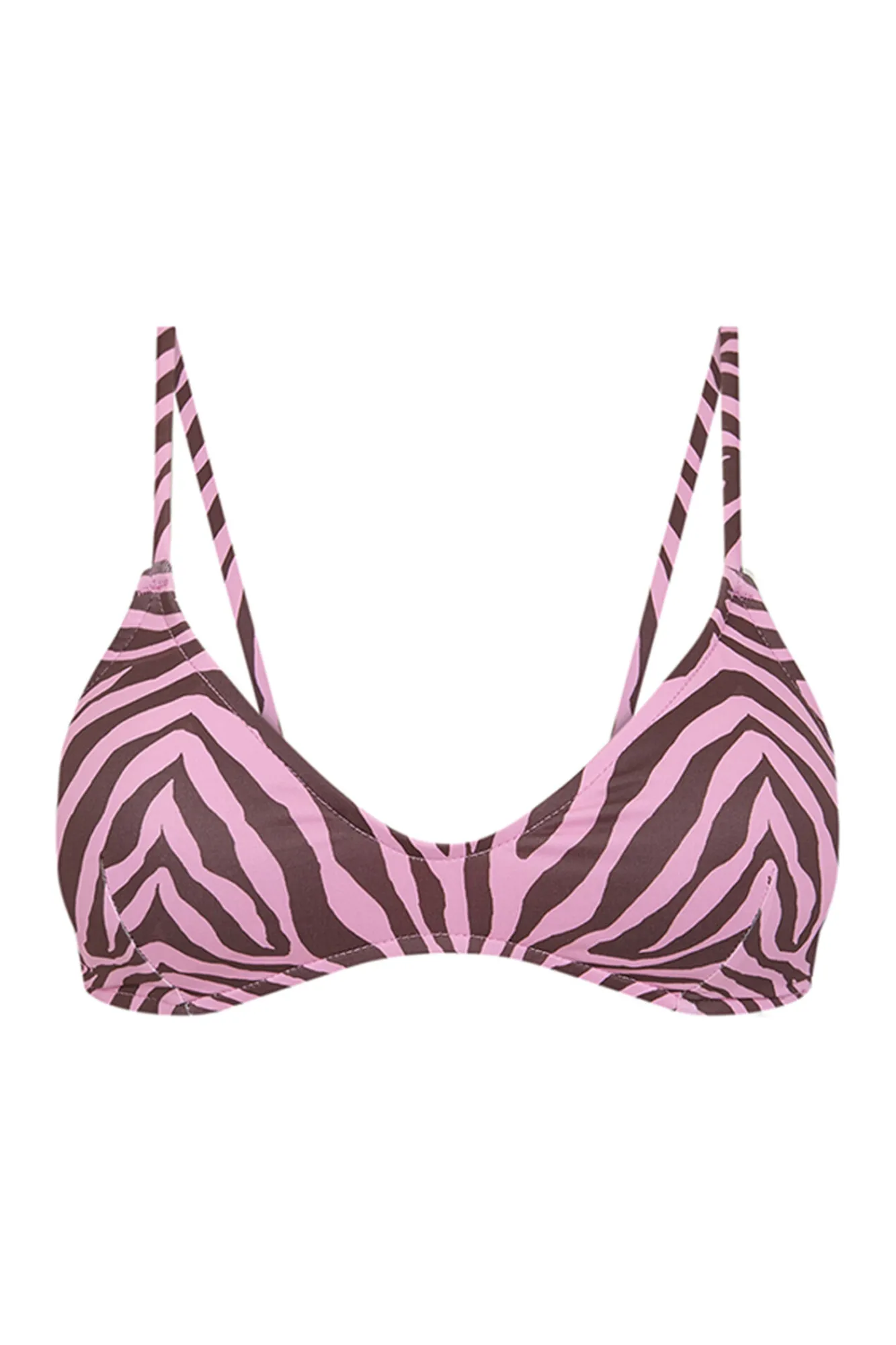 HI&BYE Top bikini escote V cebra rosa