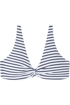 Women'secret Top bikini halter capacidad rayas navy
