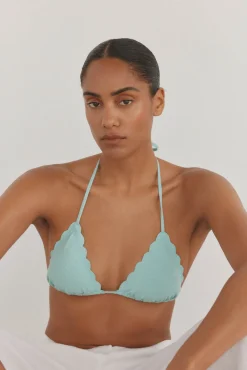 Pedro del Hierro Top bikini halter tejido burbujas lurex