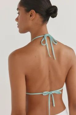 Pedro del Hierro Top bikini halter tejido burbujas lurex
