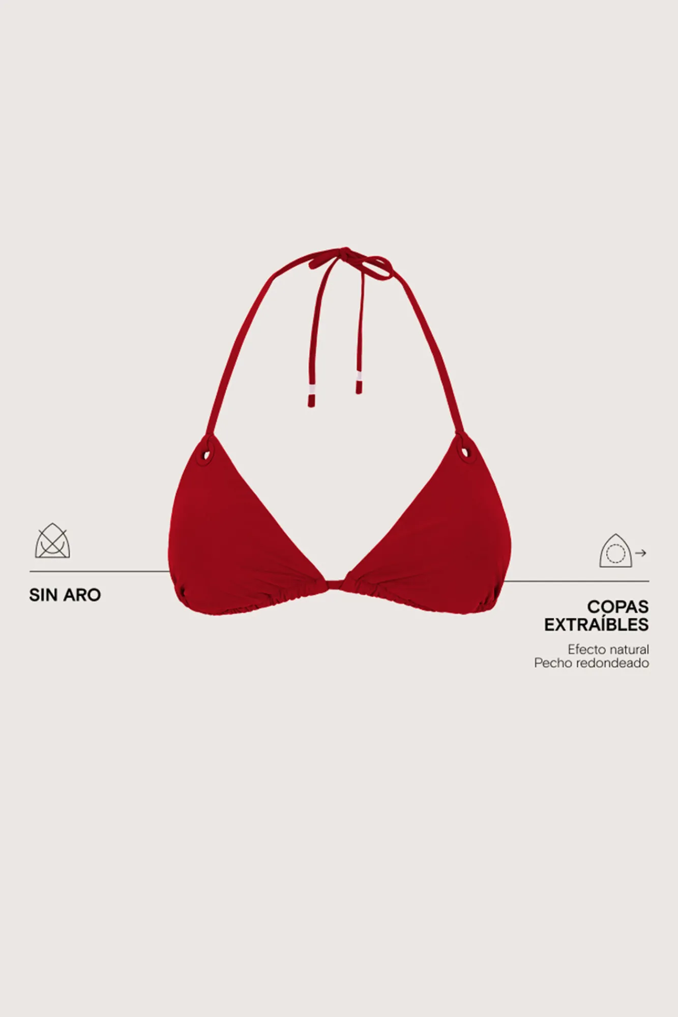 Women'secret Top bikini triangular cortina