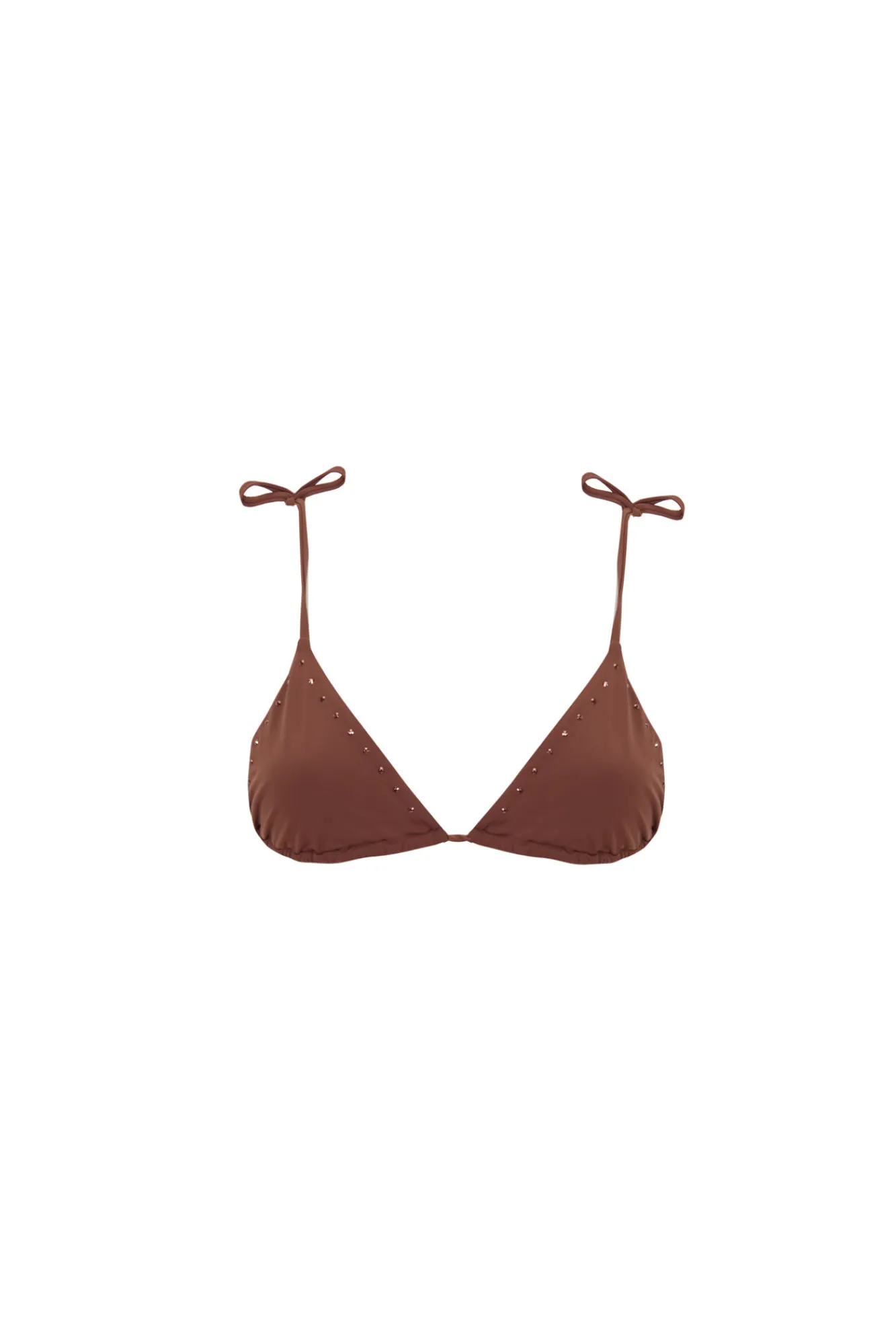 Women'secret Top bikini triangular marrón strass brillos