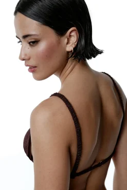 Black Limba Top bikini triangular Radiance marrón