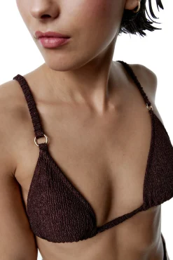 Black Limba Top bikini triangular Radiance marrón