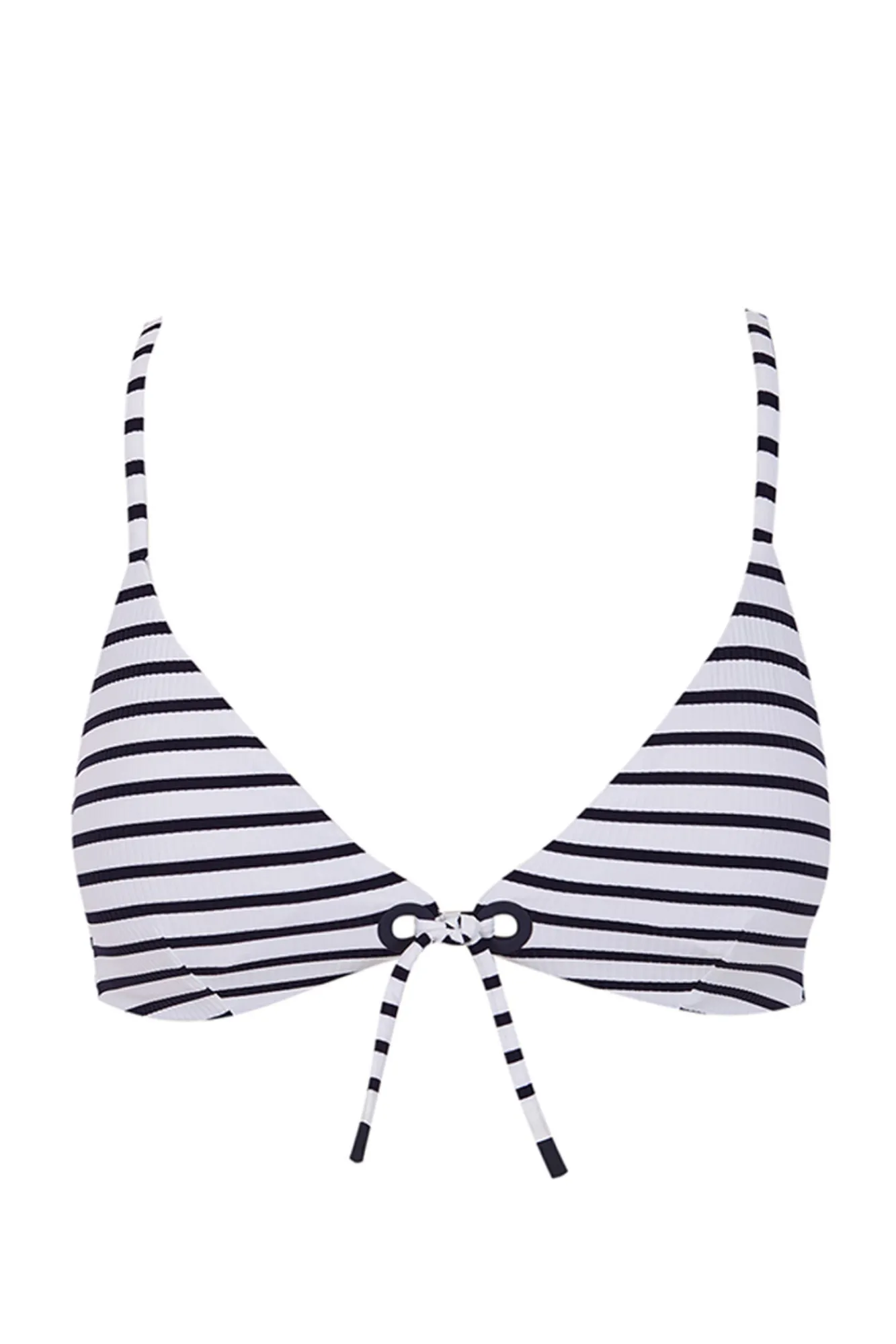 Women'secret Top bikini triangular sin aro rayas navy