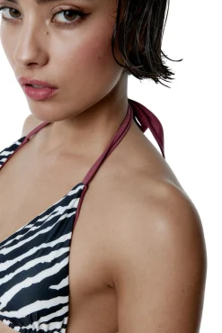Black Limba Top bikini triangular Wild cebra