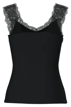 Pieces Top con detalle de encaje