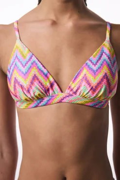 Penti Top de bikini triangular zigzag
