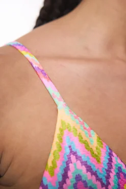 Penti Top de bikini triangular zigzag