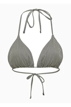 Only Top de bikini triangular lurex rayas