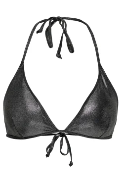 Only Top de bikini triangular metalizado
