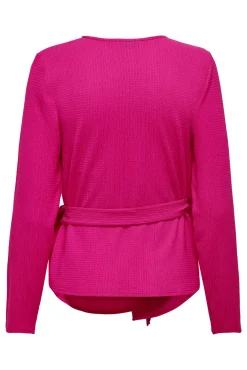 Only Maternity Top de cierre cruzado y cierre con cinturón, lazada lateral.