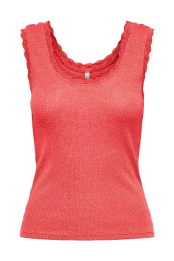 Only Top de lurex cuello redondo escotado