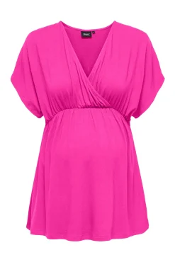 Only Maternity Top fluido manga murciélago cuello pico maternity