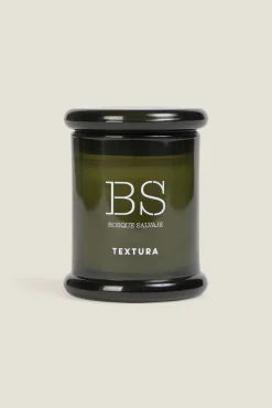 Textura Vela aromática bosque salvaje