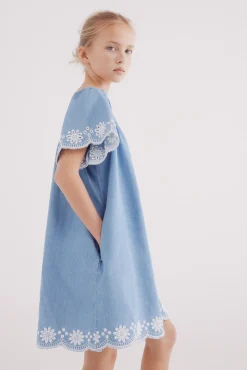 Crianças Springfield Kids Vestido corto denim niña