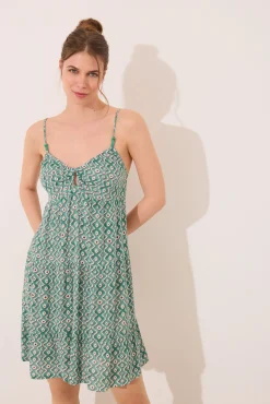 Women'secret Vestido corto estampado geométrico