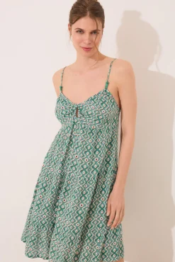 Women'secret Vestido corto estampado geométrico