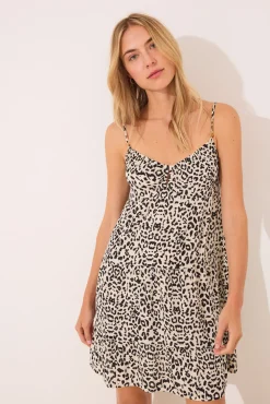 Women'secret Vestido corto tirantes animal print
