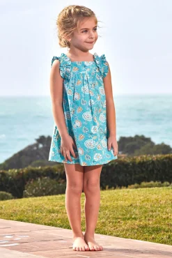 Crianças Gocco Vestido estampado flores azul claro