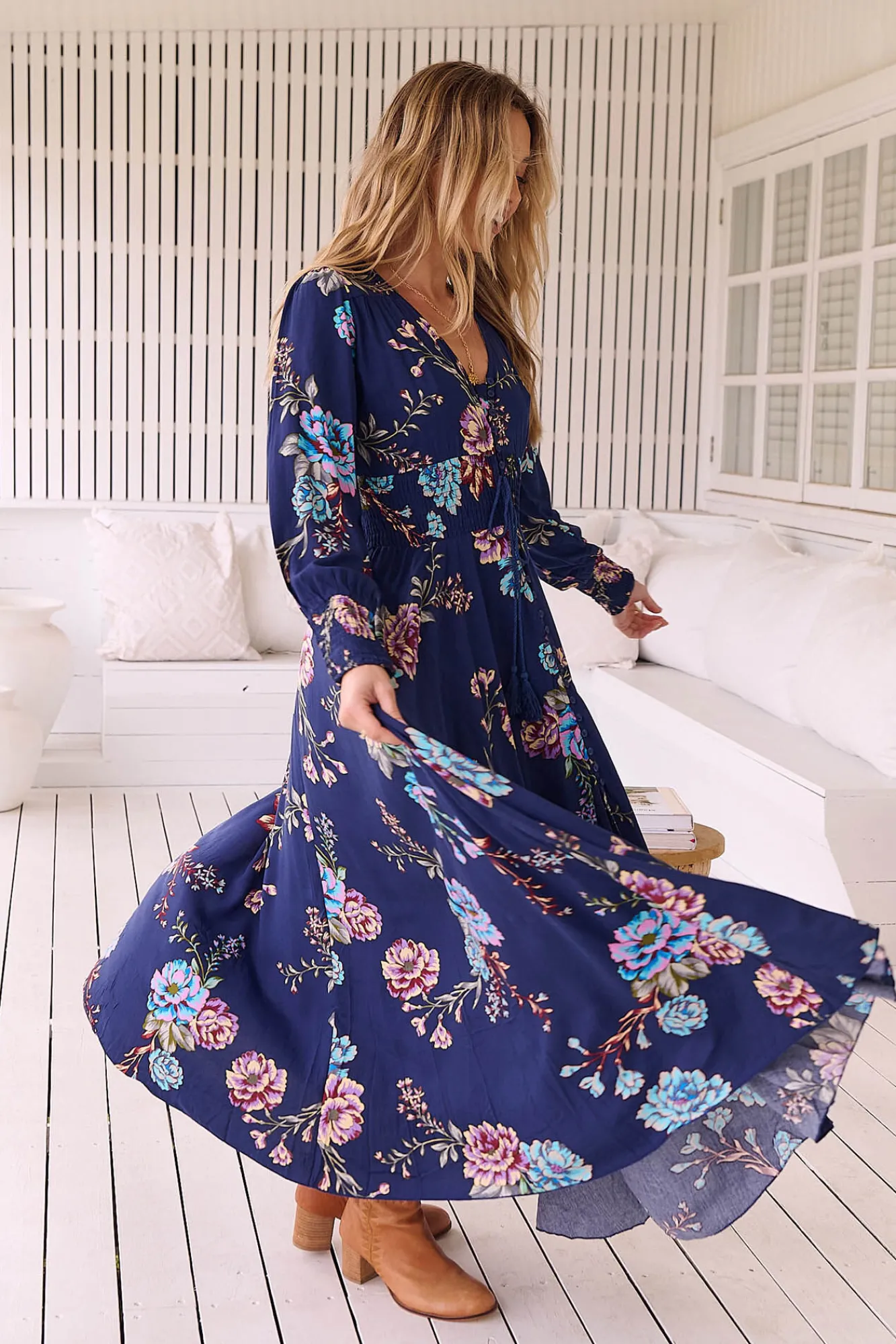 Jaase Vestido largo estampado Indiana