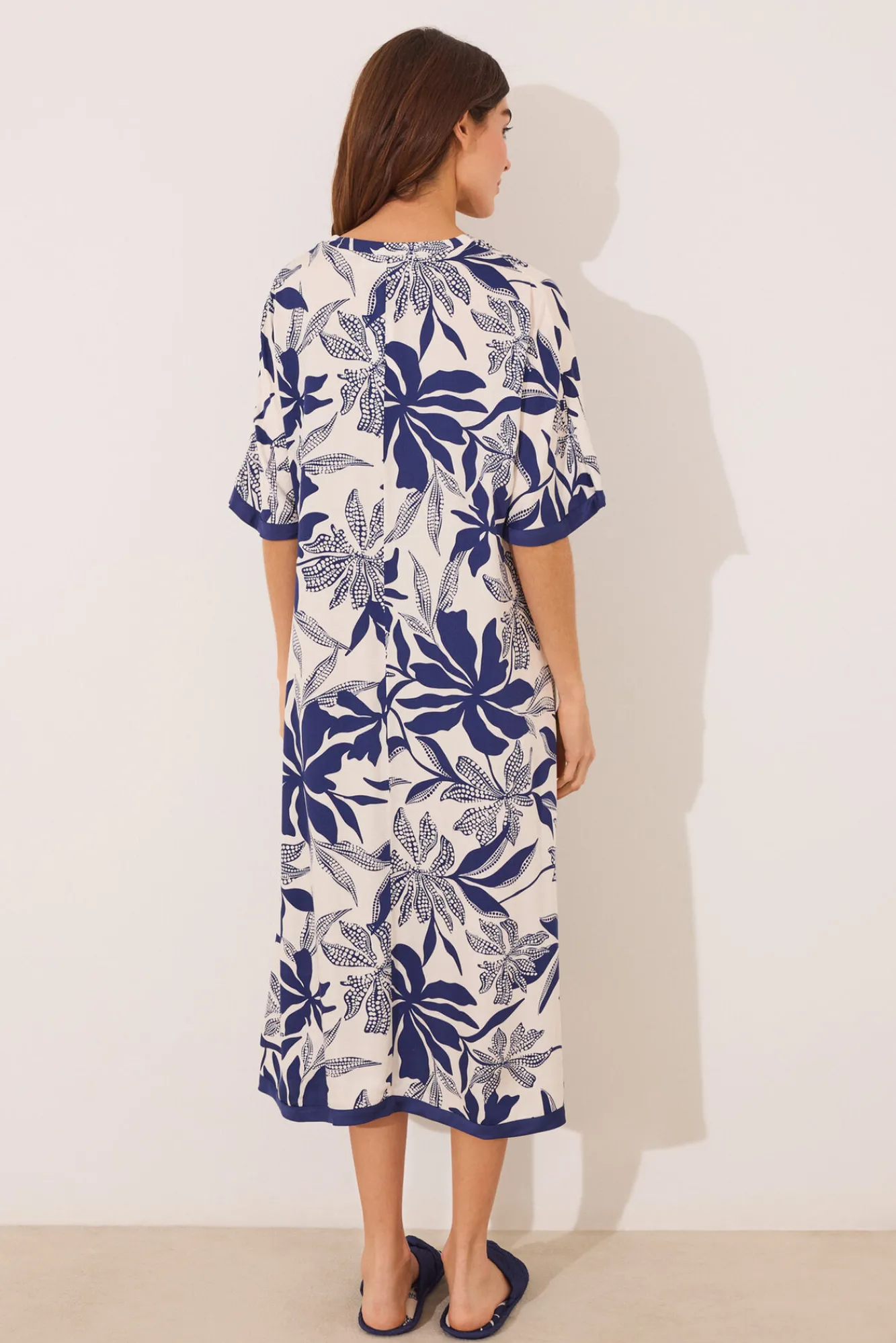 Women'secret Vestido largo satén print flores