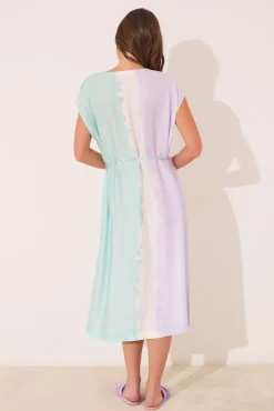 Women'secret Vestido largo tie-dye viscosa